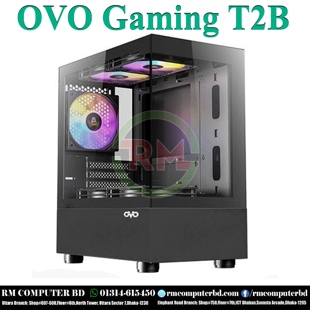 OVO C233B 3X-RGB Gaming Casing – Style, Performance & Airflow Combined